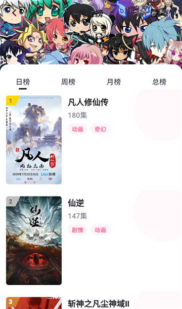 动漫榜单界面